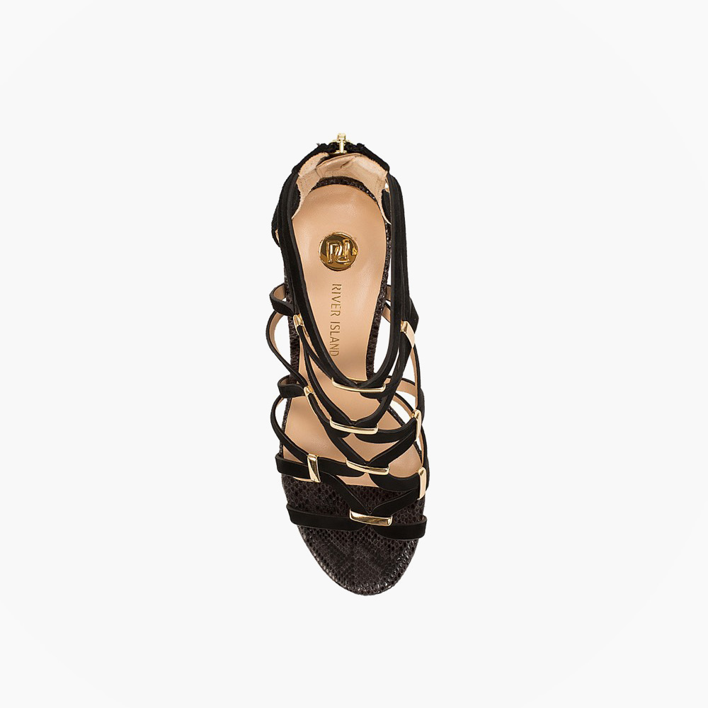 Caged Sandal with Gold Trim - Image 2