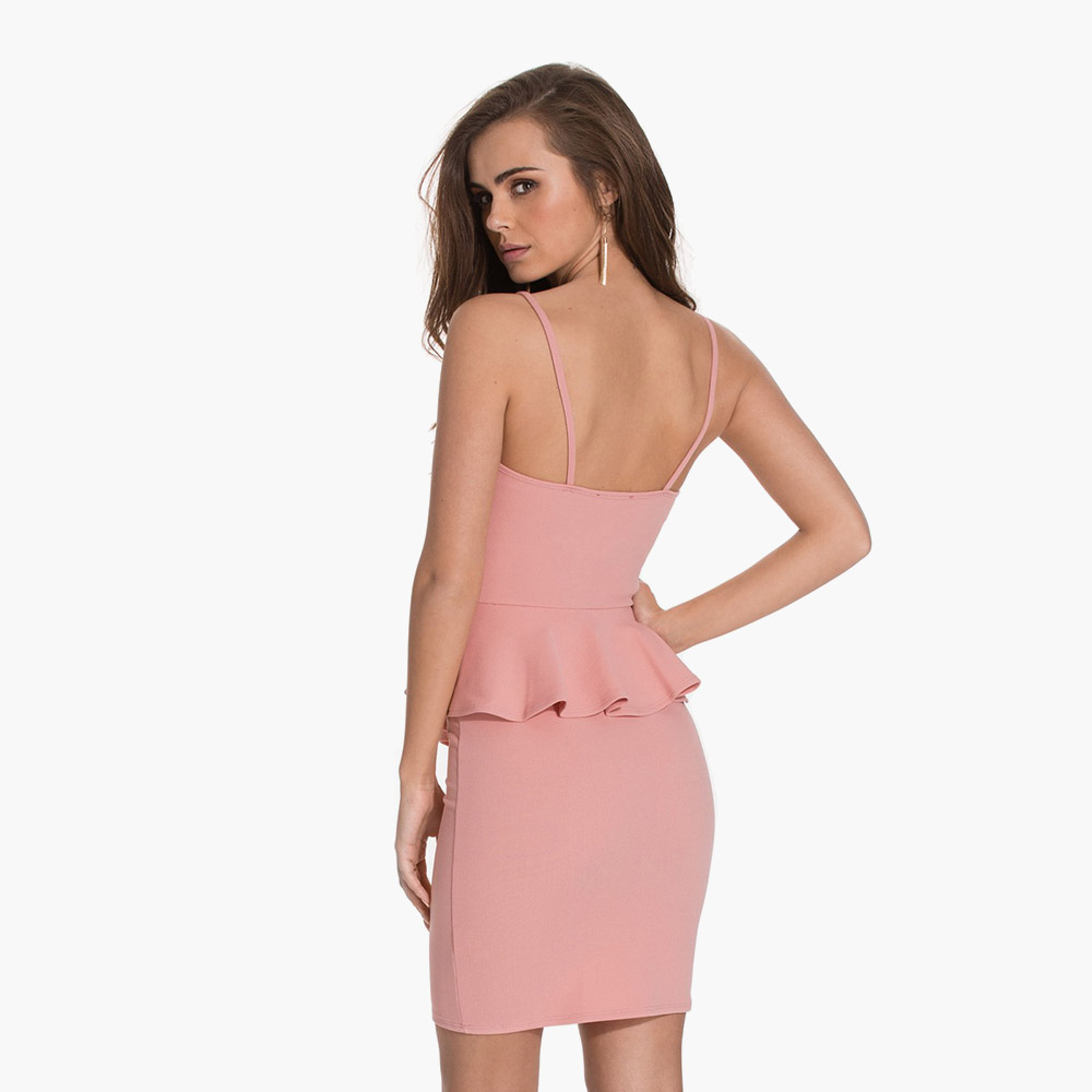 Peplum Thin Strap Dress - Image 2
