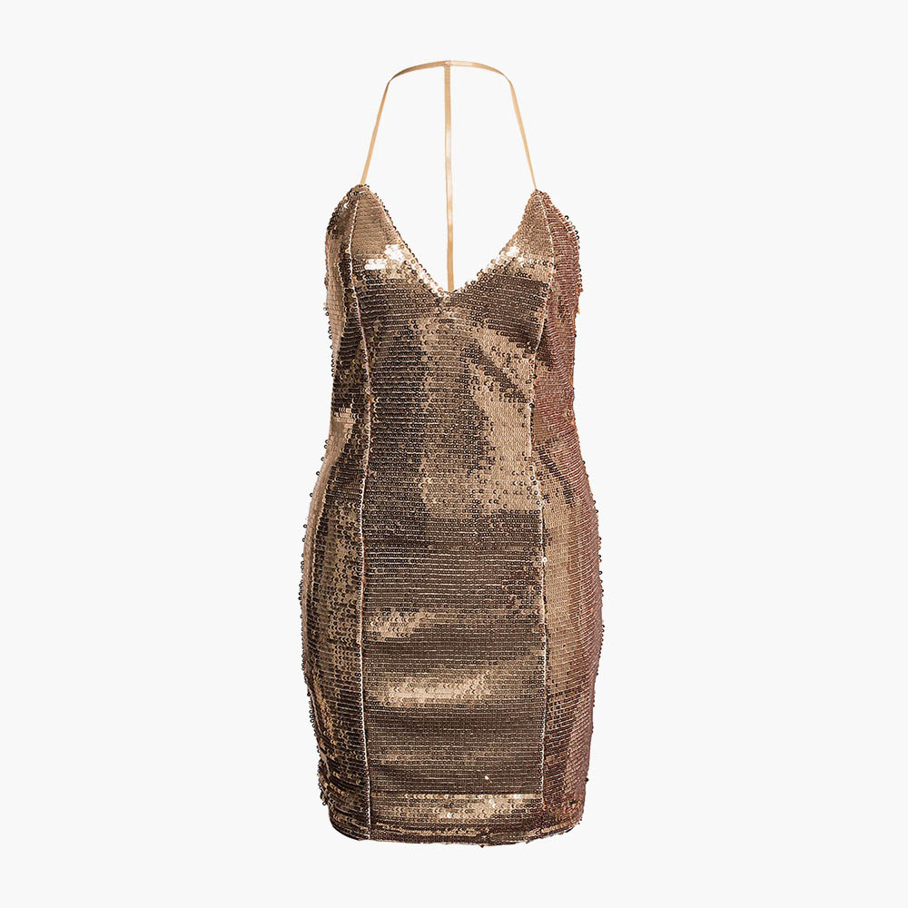 Shiny Panel V Dress - Image 4